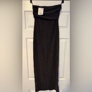 Zara Women’s Charcoal Strapless dress back Slit